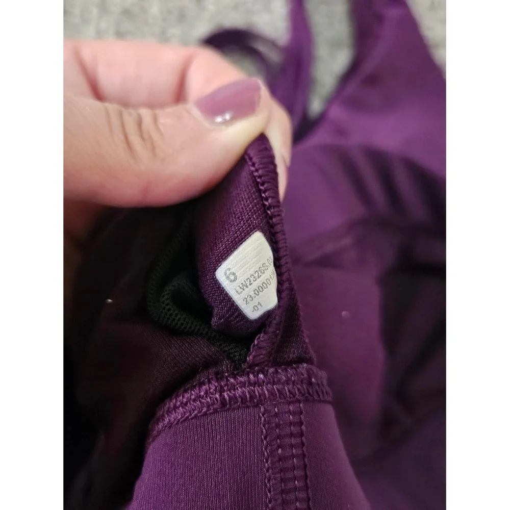 Lululemon Energy Purple Strappy Back Yoga Sports Bra Women Size 6